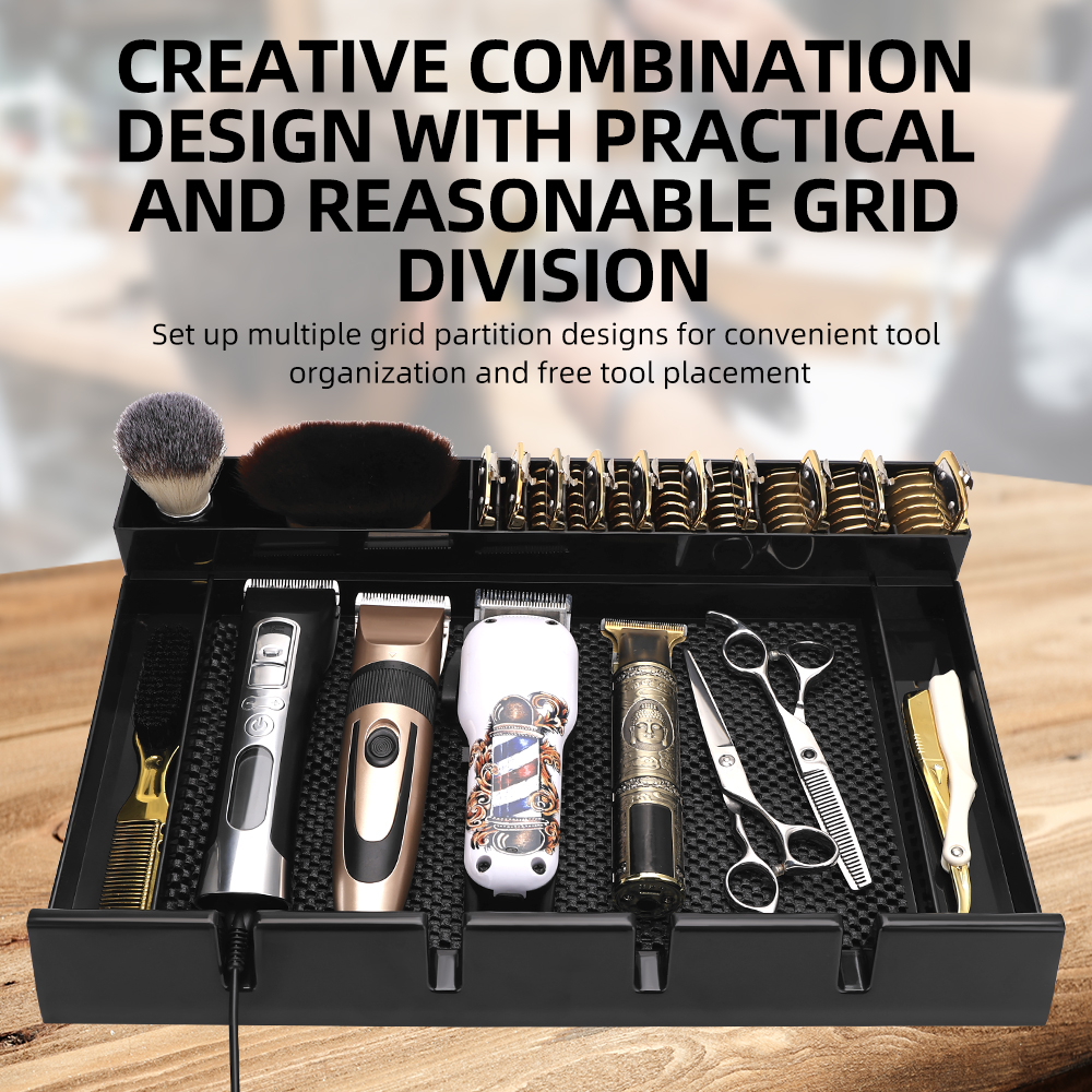 Multi-Compartments Barbershop Salon Countertop Tray